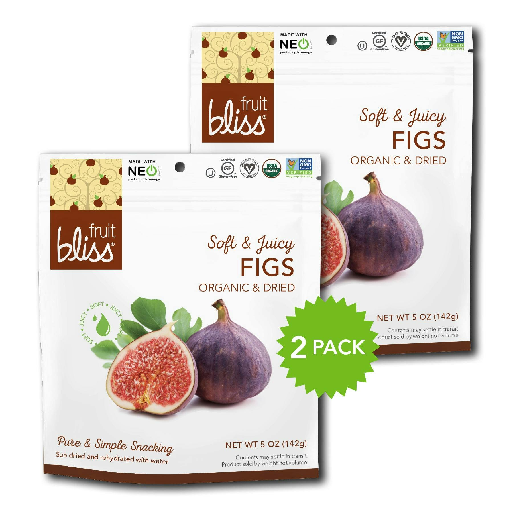 2-Pack Fruit Bliss Organic Turkish Fig Snacks (5 oz. each) - 2-pack-promo-Figs