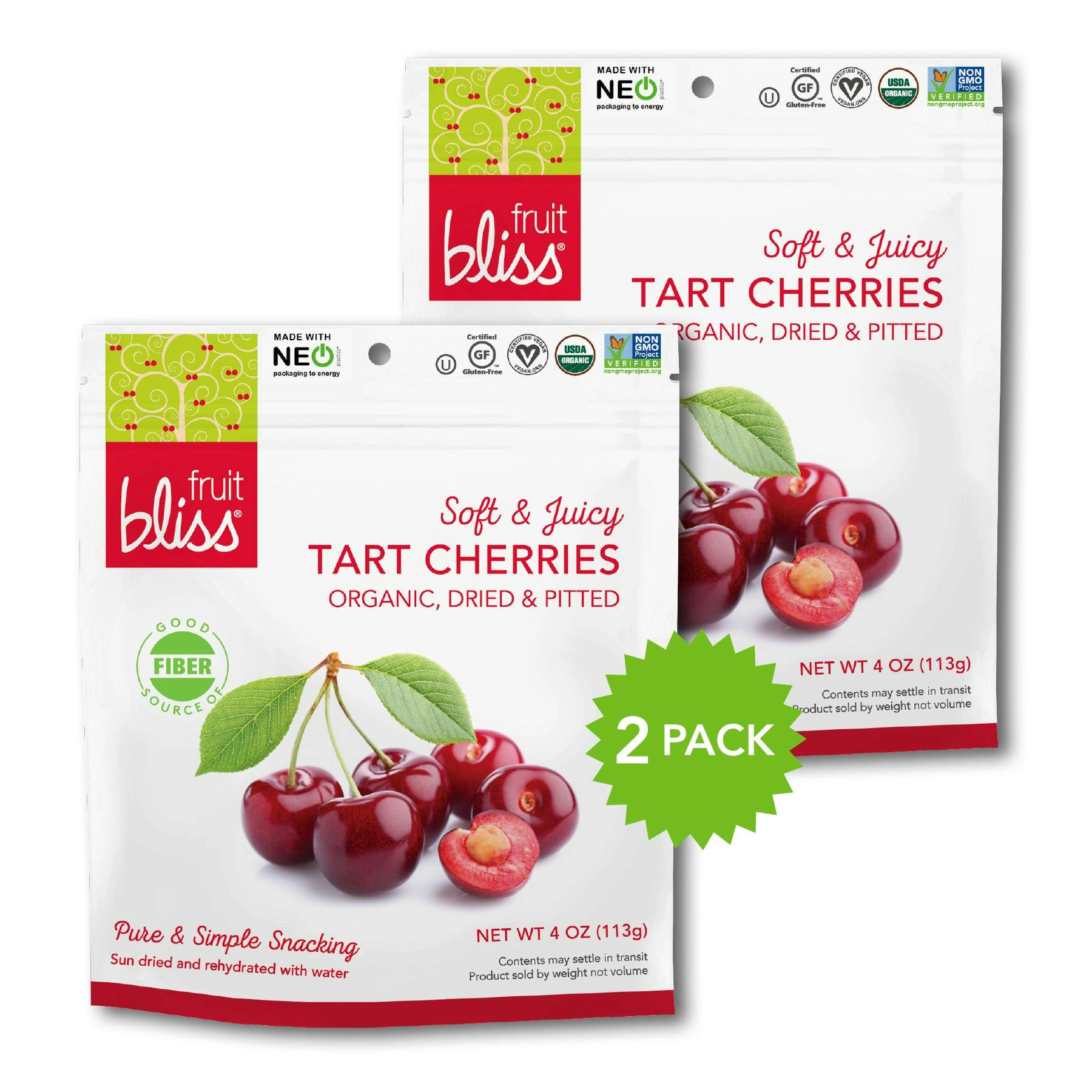 2-Pack Fruit Bliss Organic Tart Cherries Snacks (4 oz. each) - 2-pack-promo-Tart-Cherries