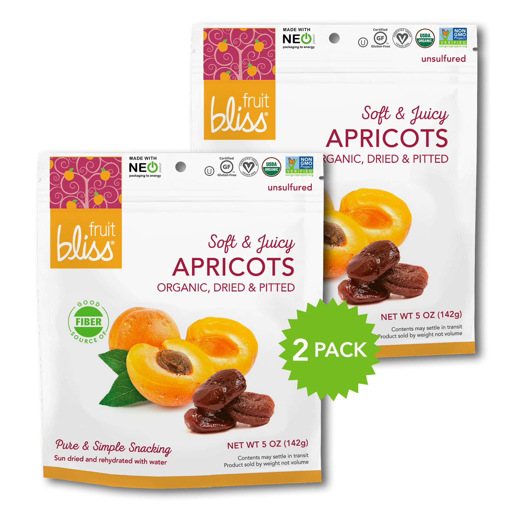 2-Pack Fruit Bliss Organic Turkish Apricot Snacks (5 oz. each) - 2-pack_promo-Apricots_1800x_2887787a-c968-4528-b3ef-b23d861f5efa