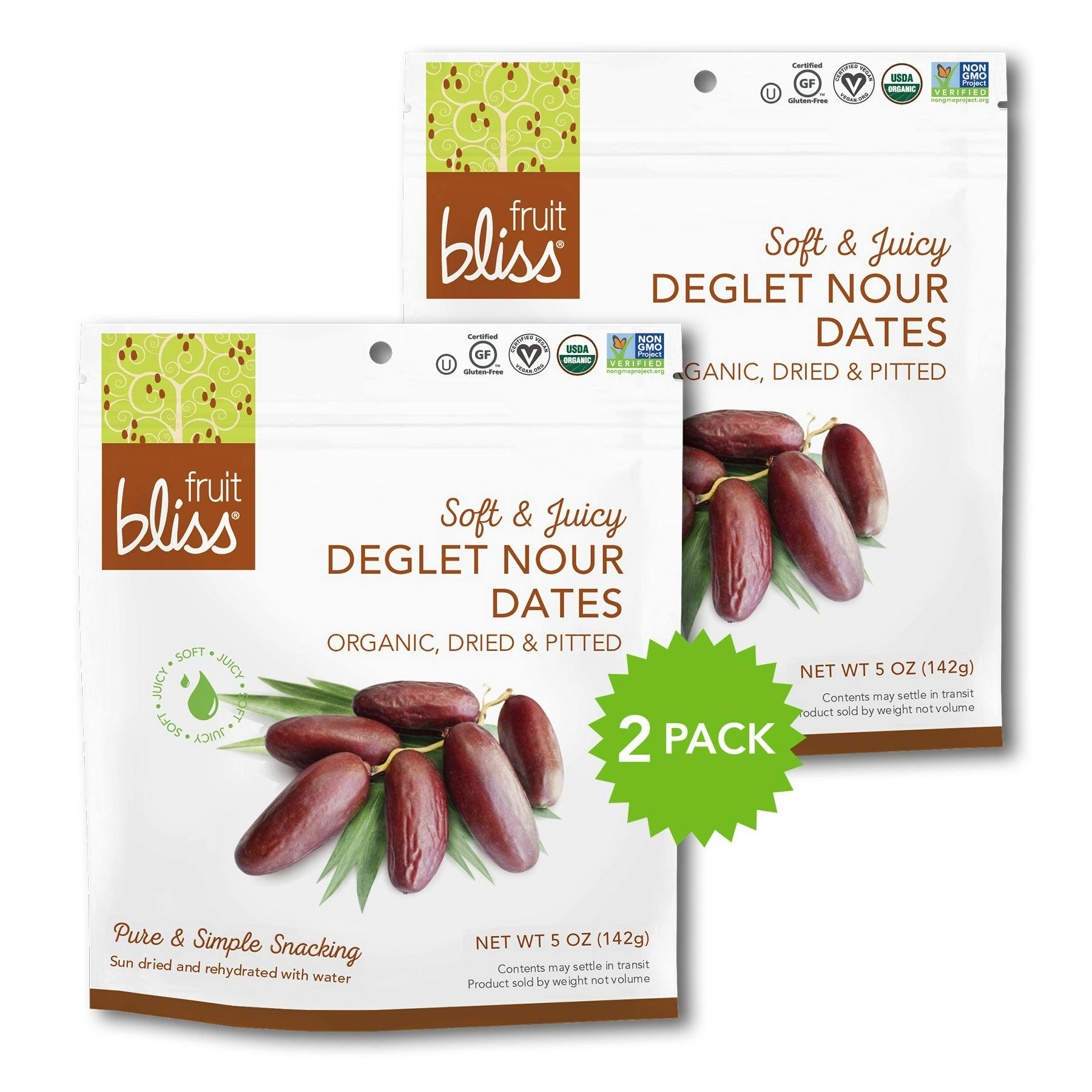 2-Pack Fruit Bliss Organic Deglet Nour Dates (5 oz. each) - 2-pack_promo-Dates_1800x_6b34ea00-26cb-41e1-ab28-3ce55803e8f4
