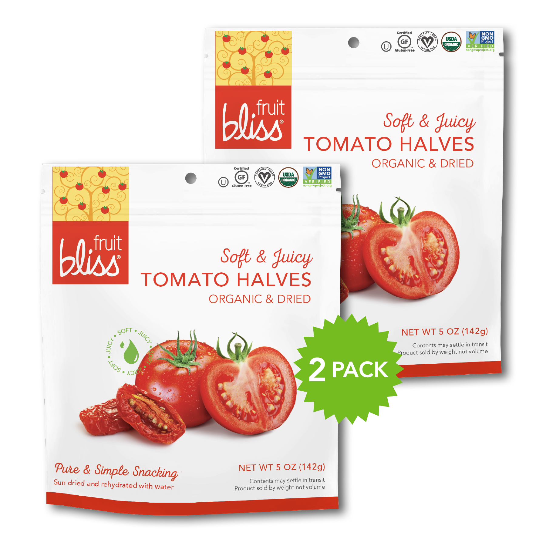 2-Pack Fruit Bliss Organic Turkish Tomato Halves Snacks (5 oz. each) - 2-pack_promo-Tomato_Halves_1800x_0f9bc785-efad-4c9d-80e9-c9c1d5876316