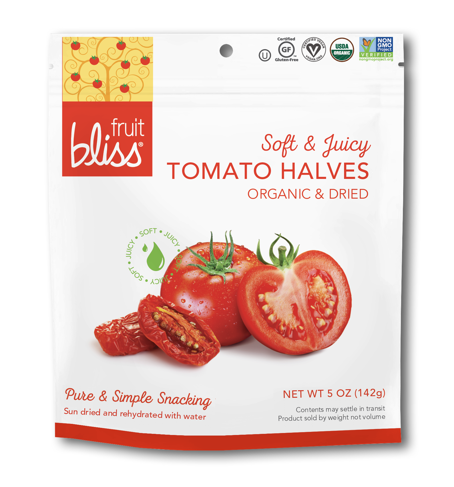 Fruit Bliss Organic Turkish Tomato Halves Snacks 5 oz. (Case of 6) - Fruitbliss_Tomato_Halves_render_front_1590x_f0f8a995-e647-4cd0-91d7-81a62bcdd408